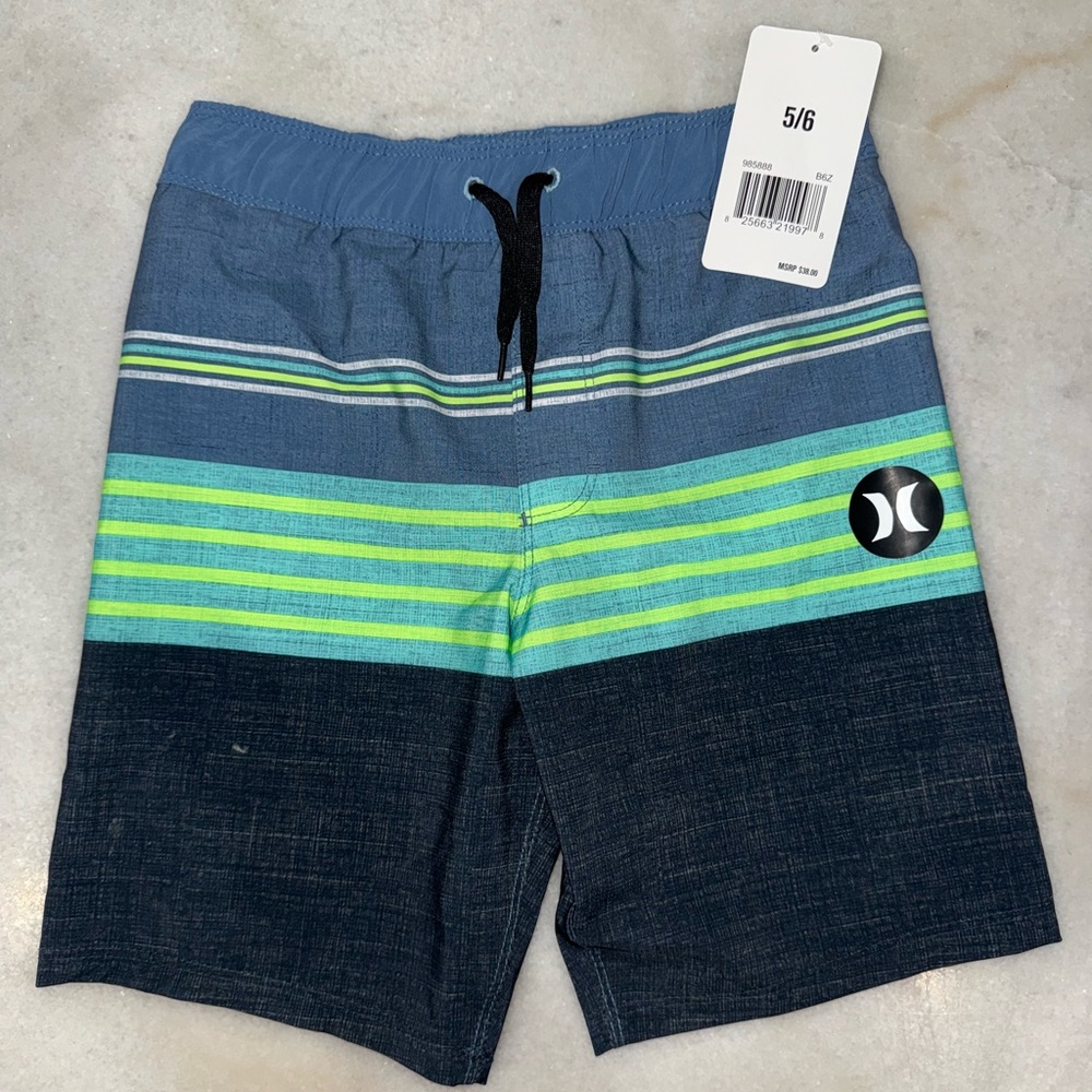 Hurley Kids Blue and Green Swim Shorts
